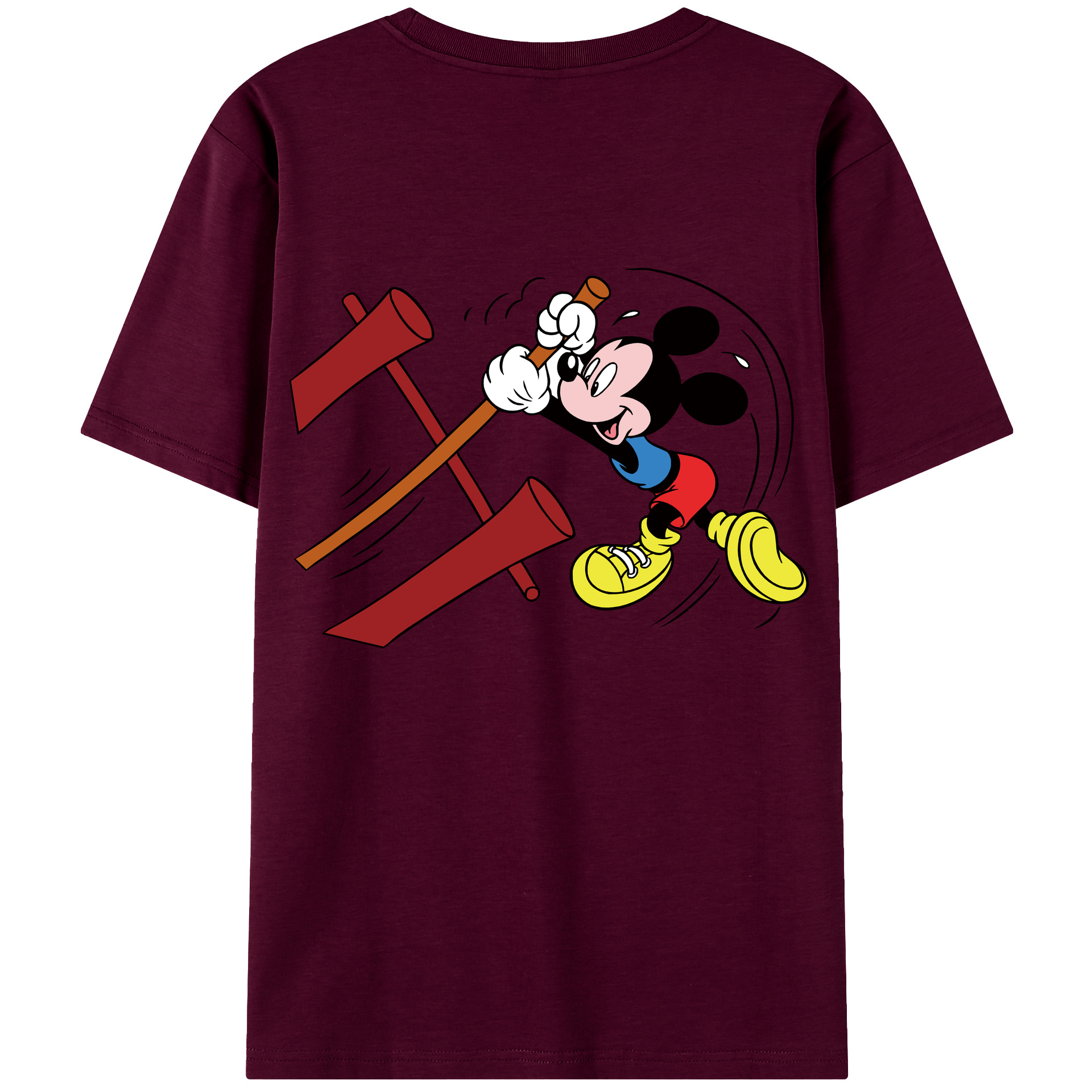 （画像用） ミッキーマウス Mickey Mouse レディース半袖Tシャツ(バックプリント)